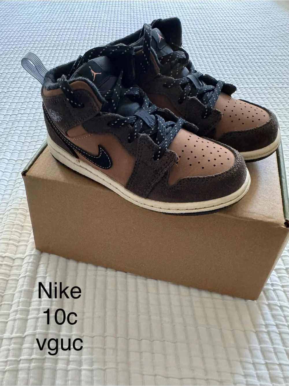 Nike Kids High-Top Sneakers in Brown and Black